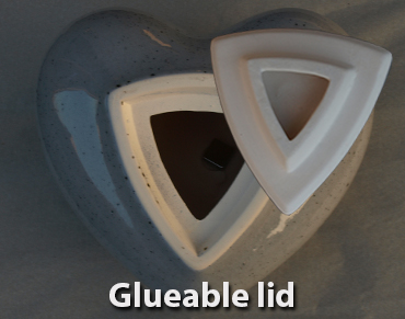Cremation urns with lids that can be glued or sealed